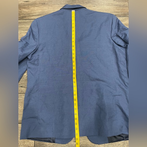 Studio Suits 48R Linen Blue Two Button Vented‎ Jacket Pants 38X29.5 NWT - Picture 8 of 16